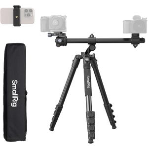 SmallRig CT25 64.5"/164cm Horizontal Overhead Tripod for iPhone & Camera, with Phone Holder & Carrying Bag, 22lb Max Load Aluminum Lightweight Camera Tripod for Overhead Shots/Live Streaming