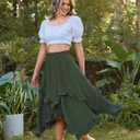 Bridesmay Women's Tiered Ruffle Renaissance Skirts 2026 (Green, L)