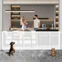 Huafly 197 Inch Retractable Baby Gates，Extra Wide Baby Gates for Large Openings, Child Gates, Safety Gates, Extra Long Dog Gates on Doorways, Stairs, Outdoor, Indoor (White, 197 Inch)