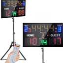YZ LED Basketball Scoreboard with Shot Clock, Portable Scoreboard Basketball, Digital Scoreboard with Remote, Electronic Scoreboard with Timer Clock, Digital Score Keeper Outdoor