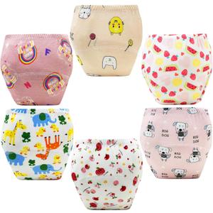 Upairy Training Pants for Girls Boys,Toddler Potty Training Underwear,Leakproof Reusable Kid Confident Panties,Children's Potty Underwear 100% Cotton for (6PCS,M)
