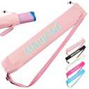 Sunnymove 34 Inch Long Mahjong Mat Bag Cute Double Strapped Canvas Drawstring Mahjong Holder Lightweight Outdoor Carrying Bag for Board Games Travel Storage-Mat Not Include(Light Pink, 1 Pc)