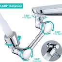 2 x 1080Swivel Faucet Extender, Sink Water Faucet Aerator Extension in Brass, Swivel Robotic Arm Bathroom Faucet Extender, Rotating Extension Filter with 2 Mode Splash