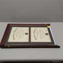 Double Diploma Frame with Mat Fits Two 8.5x11 Inch Certificates, Documents and College Degree, Cherry Red 14x20 Frame with Golden Trim for 8 1/2 x 11 with Black Gold Double Mat Wall Mounting