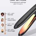 VANESSA PRO Flat Iron Hair Straightener, 100% Pure Titanium Flat Iron for One Pass to Achieve a Sleek Look, Curls Beautifully & Straightens Well - 1 inch