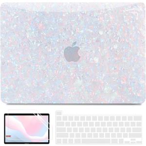 BELKA Compatible with MacBook Pro 13 inch Case M2 2025 2024 2023 2022 2021-2016 A2338 M1 A2251 A2289 A2159 A1989 A1708 A1706, Plastic Hard Shell Case+Keyboard Cover+Screen Protector, Shiny Pearl