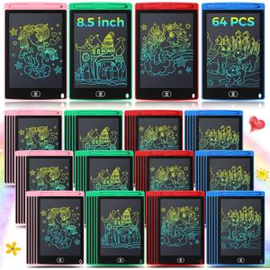 Zhehao 64 Pieces LCD Writing Tablet Doodle Board for Kids Bulk, 8.5 Inch Reusable Erasable Drawing Pad Learning Educational Toy Birthday Party Favor Christmas Party Gift for Boys Girls(Colorful)