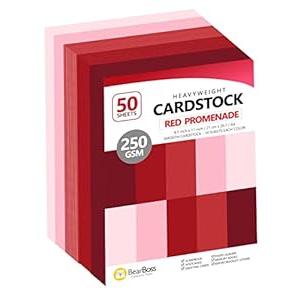 Red Colored Cardstock Thick Paper 50 Sheets, 8.5" x 11" Heavyweight 92lb Cover Card Stock for Crafts and DIY Cards Making