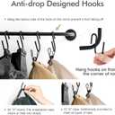 Mkono Hat Rack for Wall Baseball Cap Organizer Hanger with 20 Hooks Modern Metal Hat Holder Wall-Mounted Caps Display for Closet Door Bedroom Entryroom Laundry, Set of 2 Black