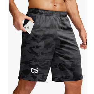 G Gradual Men's 9" Workout Running Shorts Quick Dry Lightweight Gym Shorts with Zip Pockets, Size: XL