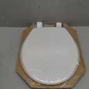 Mayfair Cassel Slow Close Toilet Seat, Easy Clean, Non Slip Premium Wood Seat, Easy Install, Made in USA, Round, White