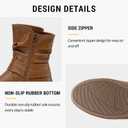 Vepose Women's Slouch Ankle Flat Boots Fashion Short Low Heel Zipper 939A Booties (6)