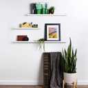 Infinite Design 36" Metal Floating Wall Shelf | Modern White Powder-Coated Steel Ledge, Made in USA | Wall-Mounted Shelf for Living Room, Kitchen, Bathroom, Bedroom or Office