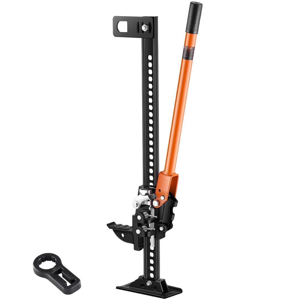 VEVOR Farm Jack, 34" Utility High Lift Farm Jack, 3.18 Ton (7,000 lbs) Capacity Ratcheting Off Road Utility Jacks, Heavy-Duty Lift Jacks with 5.12"-28" Lifting Range for Tractor, Truck, SUV