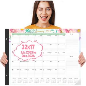 Gannyfer Desk Calendar 2025-2026 - 18 Month Large Calendar July 2025 - Dec 2026, 22" x 17" Desktop Pad Calendar, Office Supplies Perfect for Planning and Organizing In Your Home, School or Office (Pink)