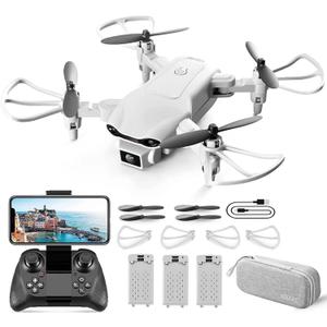 4DV9 Mini Drone with 1080P HD Camera for Kids FPV Live Video RC Quadcopter for Adults Beginners Toys Gifts, Altitude Hold, Waypoints Functions, One Key Start, 3D Flips, 3 Batteries,Gray