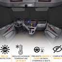 EcoNour Semi Truck Sunshade for Windshield and Side Windows, UV Protective Sunshade for Windshield, Maximum Coverage to Block UV/Sun Heat Rays, Best for Semi, Commercial & Big Rig Truck (Gray)