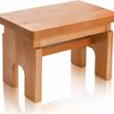 Wood Step Stool, 7.5 Inch Solid Bedside Foot Stool with Non-Slip Mat, Small Portable Milking Stool for Bedroom Bathroom Kitchen Living Room Fishing Shoe Changing