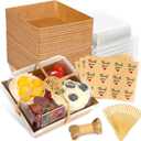 20Pcs Small Charcuterie Boxes with Clear Lids - Paper Mini Charcuterie Boxes To Go, Disposable Food Container with Lid, Dessert Boxes for Sandwich, Cookie, Sushi, Cake Slice, and Strawberries