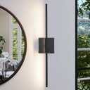 Black Bathroom Light Fixtures - 24 Inch Black Vanity Lights for Bathroom Led Vanity Lighting Bar Over Mirror Dimmable Wall Sconce with 3500K Warm White