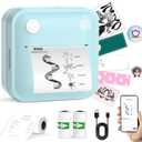 Label Maker Machine - Portable Bluetooth Mini Label Printer - Smartphone Handheld Thermal Sticker Small Labeler Multiple Templates Font Icon Inkless Custom Label for Home Kids School Items