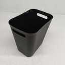 UUJOLY Plastic Small Trash Can Wastebasket, Garbage Container Basket for Bathrooms, Laundry Room, Kitchens, Offices, Kids Rooms, Dorms, 3.5 Gallon, Black