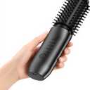 CARESKY Cordless Curling Iron Brush, 1.5 Inch Mini Travel Hair Curler with 200 Million Negative Ions, Portable Heated Round Straightener Brush Rechargeable for Curl, Touch-Up