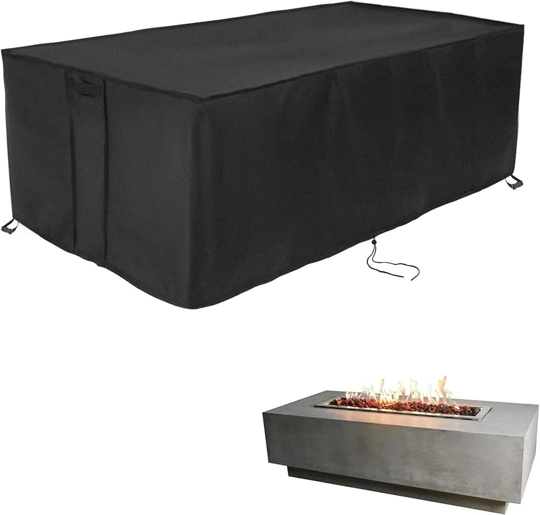 Fire Pit Cover Rectangular 56 Inch,Propane Gas Fire Pit Table Cover,Outdoor Waterproof Firepit Table Cover - 56 x 27 x 15 Inch