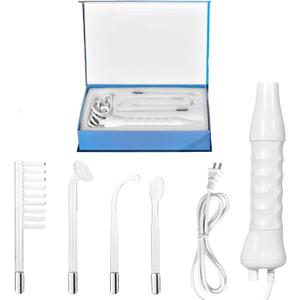 Portable Handheld Facial Skin Therapy Wand Machine with 4 Different Electrode Glass Tube Accessory Attachment