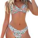 SHENHE Women's Underwire Bikini Floral Print Adjustable Strap Cute 2 Piece Swimsuit