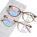 Progressive Multifocal Reading Glasses for Women Men, TR90 Fashion Blue Light Computer Readers
