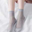 5 x Women's 10 Pairs Silky Thin Nylon Short Ankle Socks (Gold)