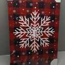 Christmas Snowflake Canvas Print Wall Art - Red and Black Checkered Buffalo Plaid - Wall Decor Modern Artwork Paintings Pictures for Living Room Stretched and Framed Ready to Hang - 16" x 24"