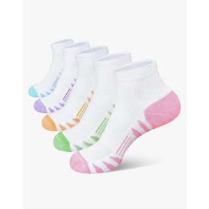 Women's Ankle Anti-blister Thick Cushioned Wicking Odor Resist Athletic Running Socks 5 Pairs White 6-10