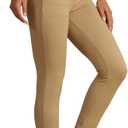 heipeiwa Women's Dress Pants Skinny High Waist Pull on Pants with Pockets Comfort Stretch Slim Fit Work Pants (Khaki)