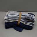 Premium Kitchen Towels (16x 26, 6 Pack) | Large Cotton Kitchen Hand Towels | Popcorn Striped Design | Dish Towels | 430 GSM Highly Absorbent Tea Towels Set with Hanging Loop | Blue (Blue - Wide Stripes)