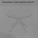 ALBAD 46.4" Round Dining Table, Mid Century Modern Round Dining Room Table for 4-6 with Metal Legs, Easy Assembly Coffee Table, Space-Saving Design for Kitchen and Dining Room (Marble)
