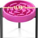 LOOBANI Elevated Dog Bowl Stand: Fits 5.9"-11" Wide Non-Slip Base, Adjustable Elevated Feeder for Medium & Large Dogs Slow Feeders - Black (Fix Size(1 Pack))