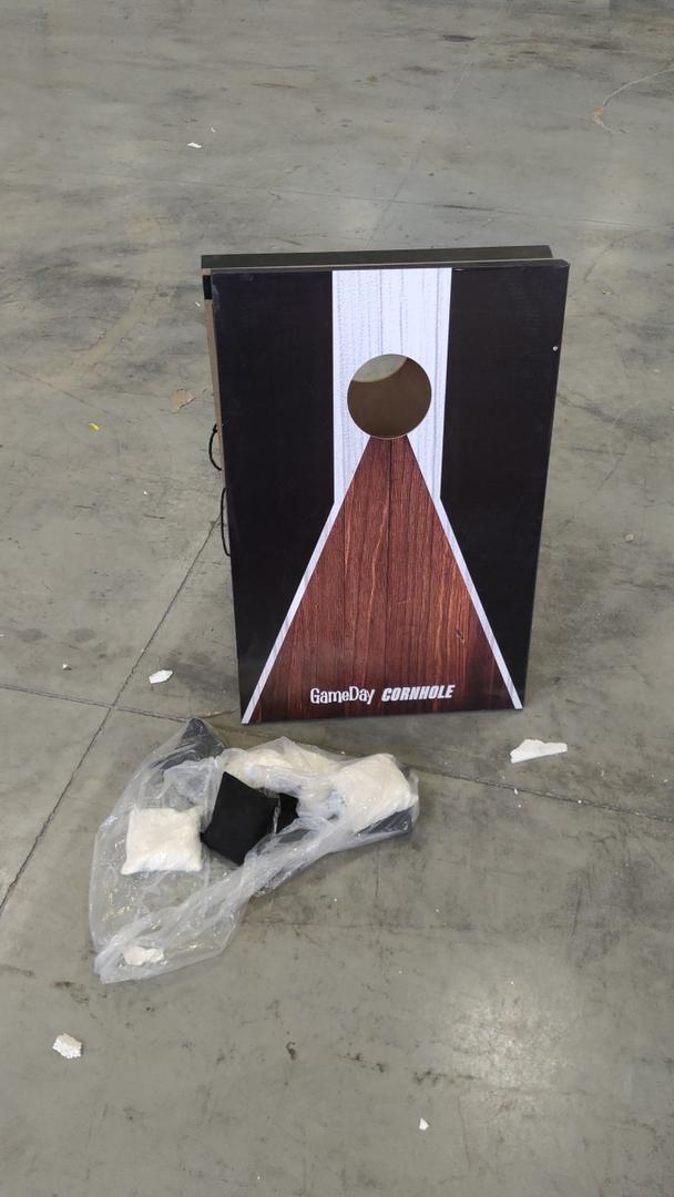 GoSports 3 x 2 ft Cornhole Board Set - Portable Outdoor Toss Game for Adults & Family - Includes Set of 8 Bean Bags with Built-in Storage - Choose Your Style (Dark Rustic)