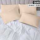 Utopia Bedding Queen Pillow Cases - Pack of 4 - Envelope Closure - Soft Brushed Microfiber Fabric - Shrinkage and Fade Resistant Pillow Covers Queen Size 20 X 30 Inches (Queen, Beige)