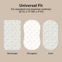 2-Pack Organic Bassinet Sheets for Girls, Boys - 100% Cotton Bassinet Mattress Sheets Compatible with Halo Bassinest Swivel Sleeper, Graco, Baby Delight, Chicco, Unisex Fitted Bassinet Sheets (Elly)