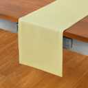 Solino Home Linen Table Runner 72 Inches Long - Athena, 100% Pure Linen Chambray Yellow Table Runner 14 x 72 Inch for Dining, Spring, Summer