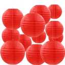 12 Pcs Red Paper Lanterns Round Hanging Party Decorations for Wedding Anniversary Birthday Christmas New Year Party Supplies