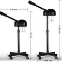 Stand Professional Ozone Facial Steamer with Touch Control, Hot Mist Function, Adjustable Height & Rolling Base, 360 Rotatable Nozzle, Use for Home, Salon SPA (Black)