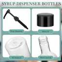 Maxdot 12 Pcs 25 oz Syrup Bottles with Pump Long Neck Bottles Plastic Syrup Pump Dispenser for Coffee Bar Accessories Home Party (Black)