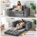  MAXYOYO Folding Sofa Bed, Convertible Sleeper Loveseat with Pillows, 59" Tri-fold Loveseat