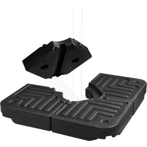 FRUITEAM 4-Piece 180lbs Capacity Heavy-Duty Cantilever Offset Patio Umbrella Stand Square Base,Filled with Water or Sand for Garden, Outdoor and Poolside-Black