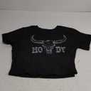 Cowgirl Outfits for Women Crop Tops for Teen Girl Y2k Clothes Cowboy Country Concert Graphic Tee Tops (X-Large, Black)