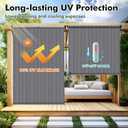 Artpuch Outdoor Roller Shade 8' W x 8' H, Gray Exterior Cordless Patio Shades Roll Up Blinds with Spliced Pole Design, (2 Poles, One-Piece Fabric), 96"W x 96"H