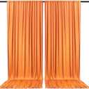2 Panels Orange Backdrop Curtain, 10 x 7 Feet Background Curtains for Parties, Weddings, Baby Showers, Bachelorette Halloween, Christmas Birthday Party Photoshoot Backdrop Curtains Decorations